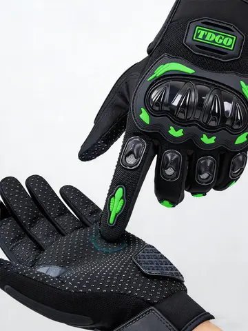 Summer Motorcycle Breathable Full Finger Gloves Leather Protective Equipment Dirt Bike Sport Racing Riding Gloves