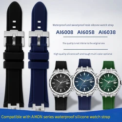 Modified Convex Mouth Silicone for MAURICE LACROIX AIKON Series AI6038 AI6008 AI1018 Rubber watchband Men's watch accessories