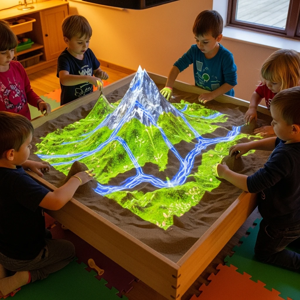 Sandbox Table Interactive Projection Augmented Reality Sand Game Kids Play Equipment