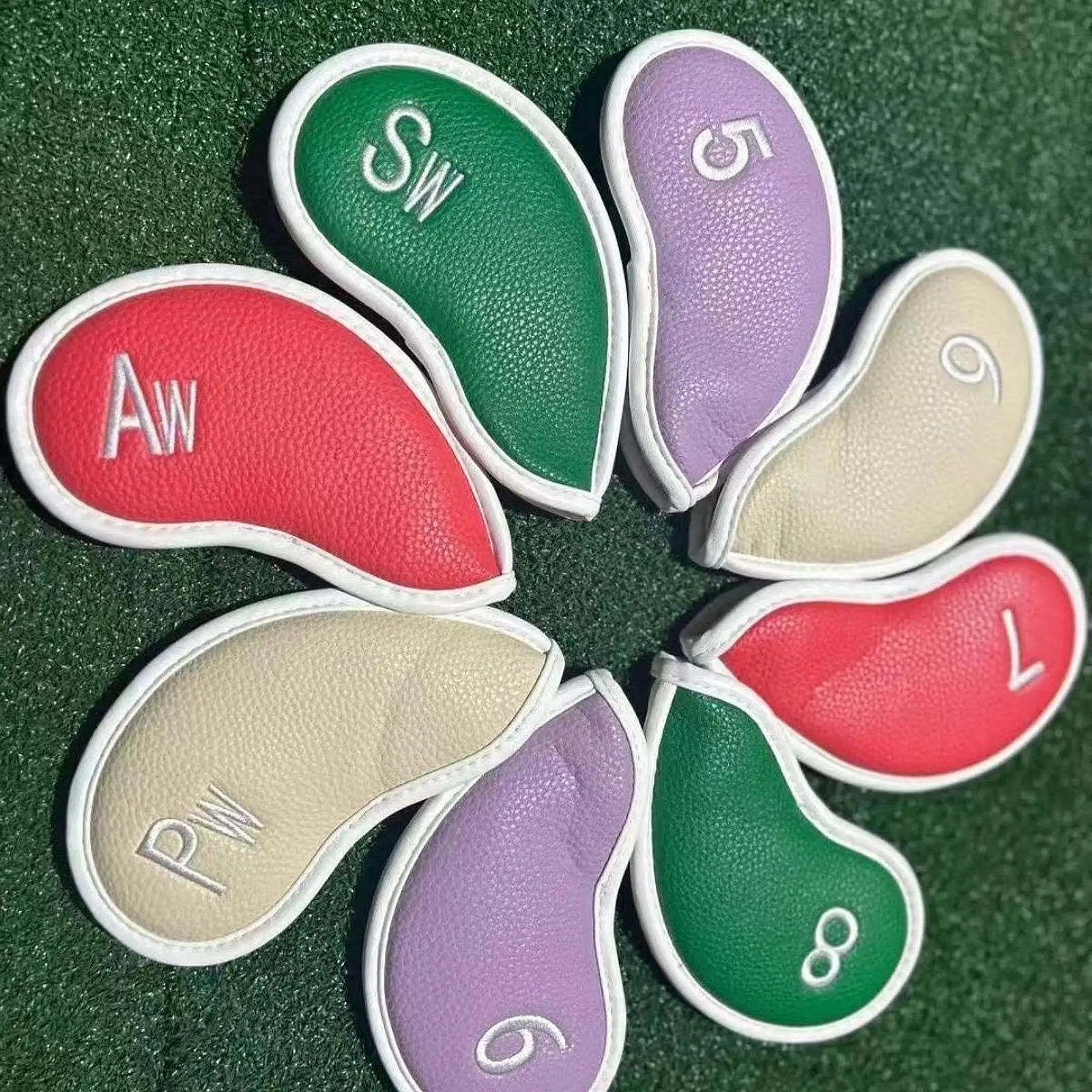 

8 шт. железные чехлы для головы для гольфа, защитная пленка для взрослых, чехлы для гольф-клуба из искусственной кожи, портативные чехлы для гольфа на открытом воздухе, подарок для спортзала