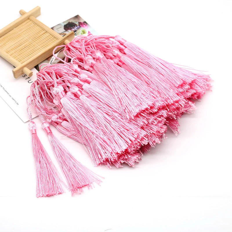 Gemischt 100 Stücke 13 cm/5 Zoll Seidige Zahnseide Lesezeichen Quasten Hängen Spike Seil Handwerk Für Schmuck Machen DIY Handwerk Zubehör – Detail 6