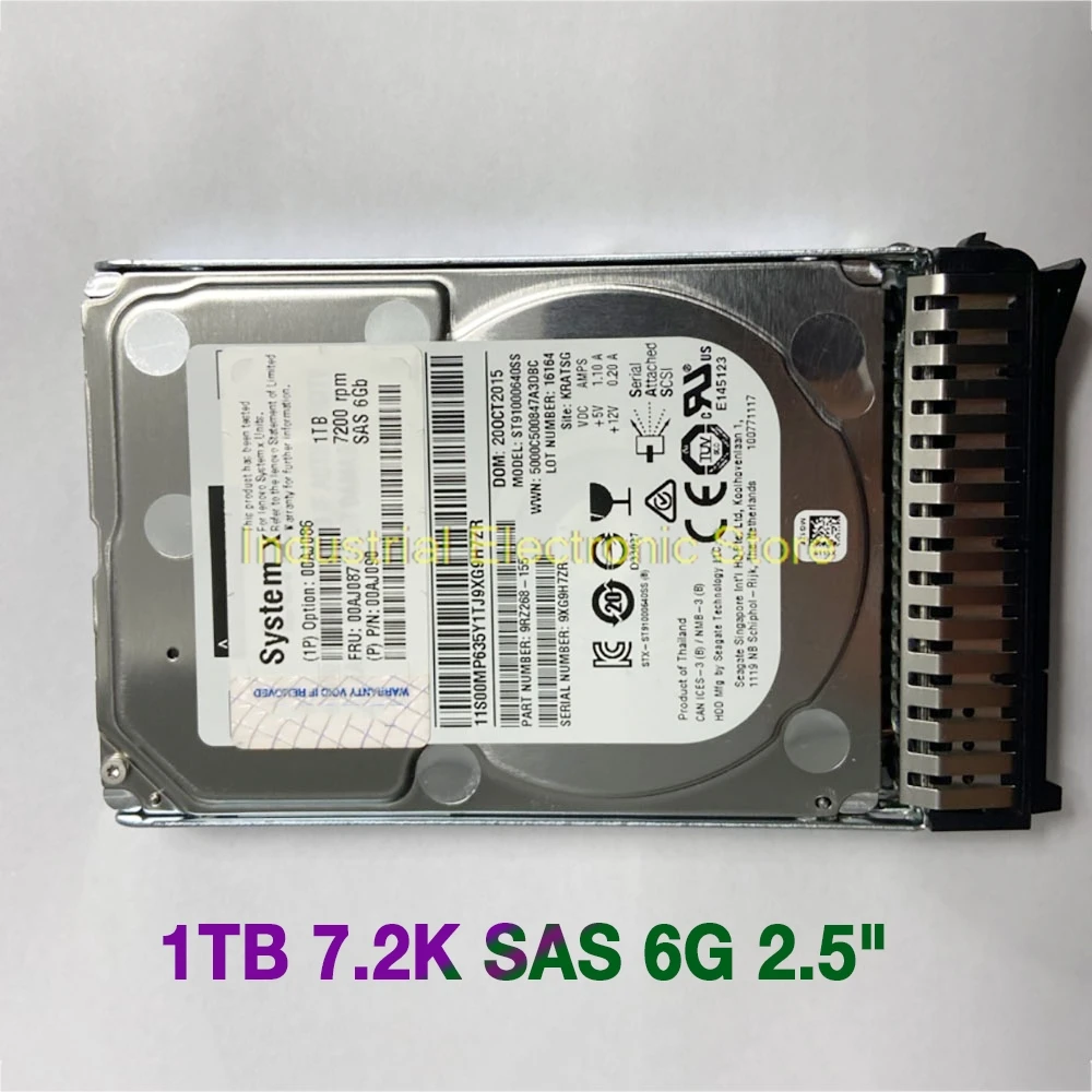 1TB For IBM Server Hard Disk 00AJ087 1TB 7.2K SAS 6G 2.5