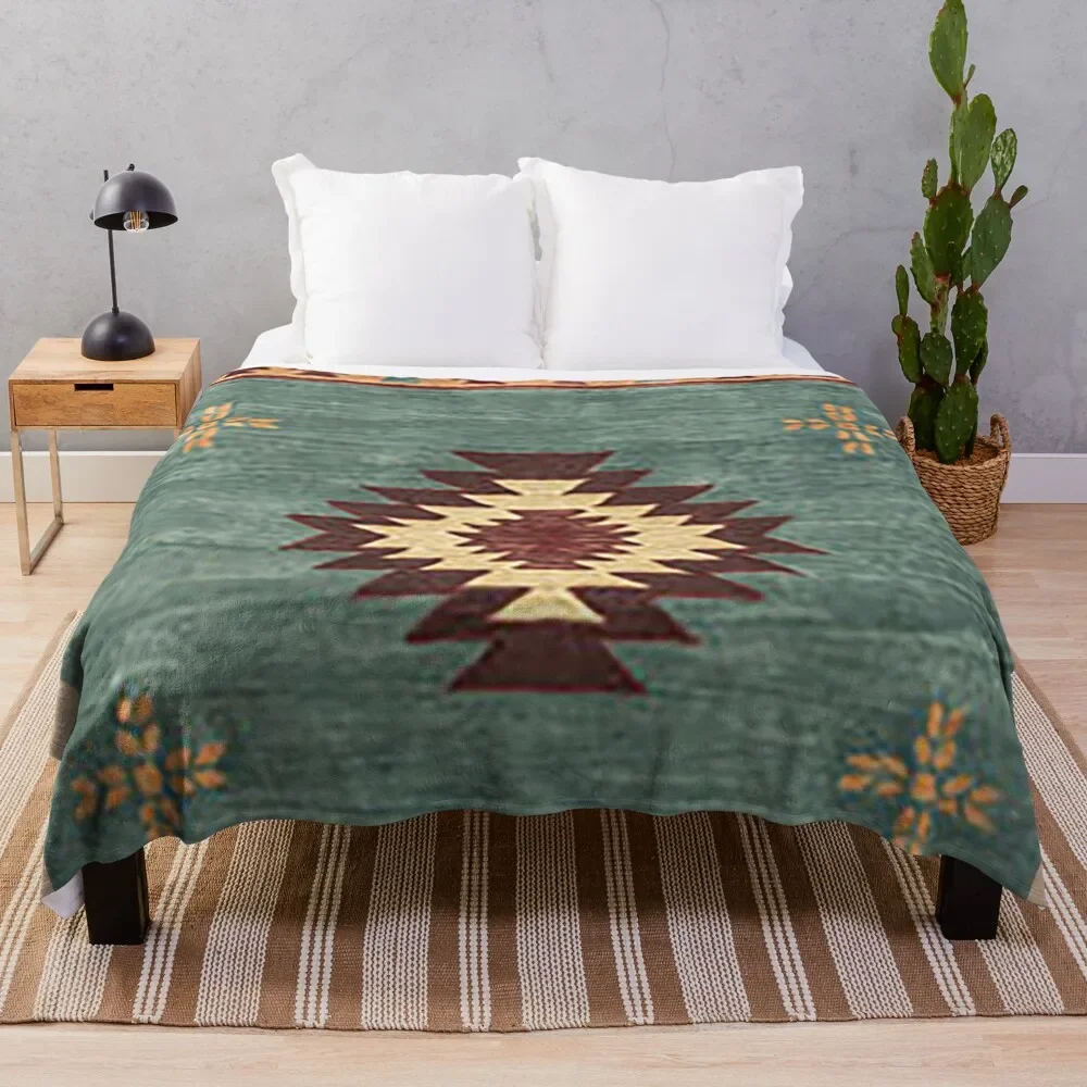 

navajo blanket,southwestern art,native american art,indian art,arizona,dessert,geometric pattern,bow and arrows,co Throw Blanket
