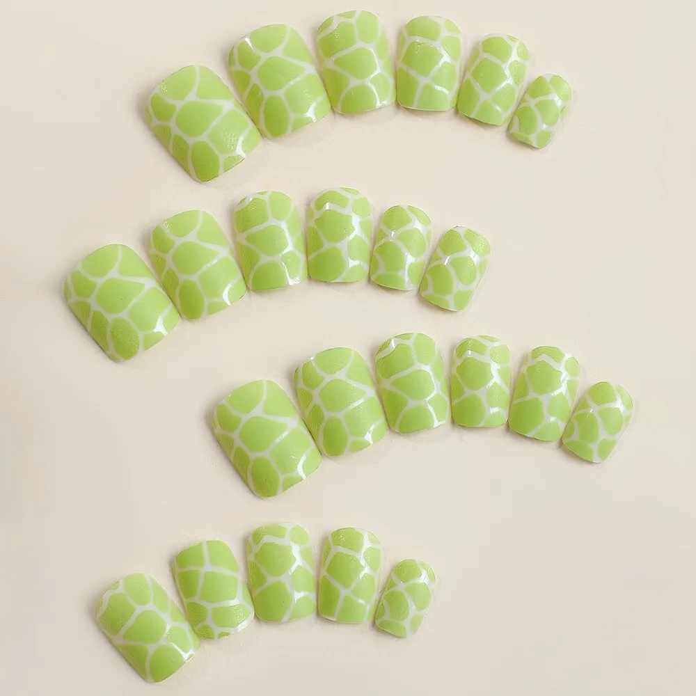 Manicure indossabile impermeabile Unghie finte francesi Testa quadrata Copertura completa Stampa sulle unghie Unghie finte Ragazza