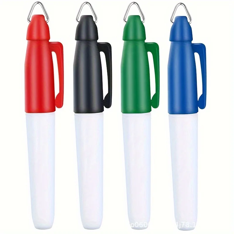 4pcs Golf ball drawing marker pen, oil-based marker pen, colored round pen can be hung rope emergency fire medical staff pen