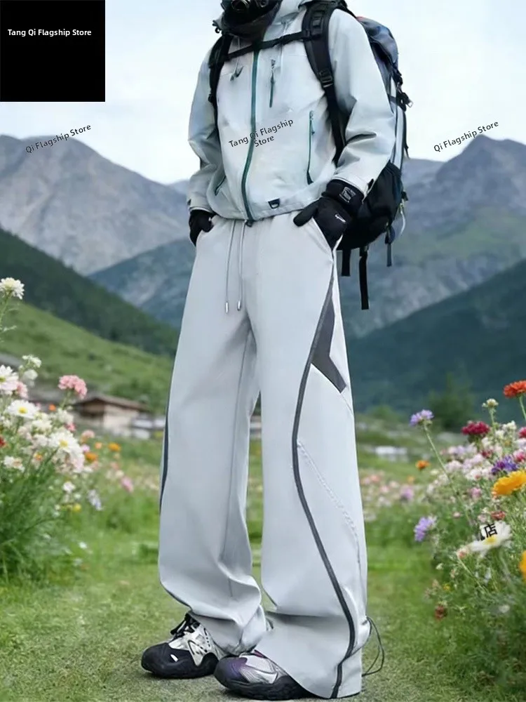 

Outdoor Softell Climbing Suit Men's Spring Straight Leg Workwear Pants Long Sve Jaet And Pants Set for Climbing