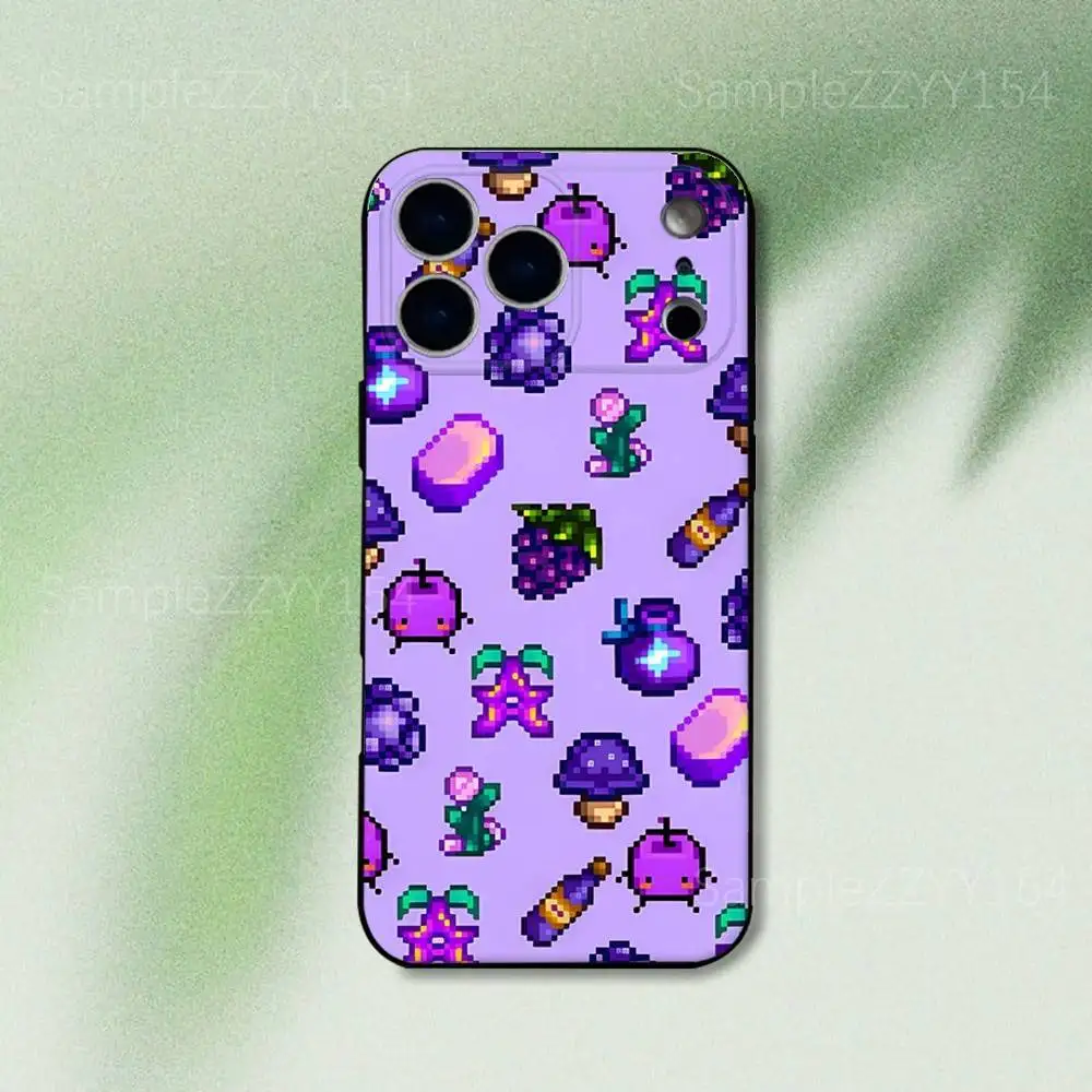 حافظة هاتف Game Stardew Valley لهاتف iPhone 17,16,15,14,13,12,Pro,Max,Plus,E,SE4,Air,Mini Black Soft Funda