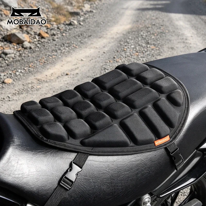 Universal Motorcycle Seat Cushion Pad Breathable 3D Honeycomb Shock Absorbing E-bike Scooter Saddle Cover Pressure Relief