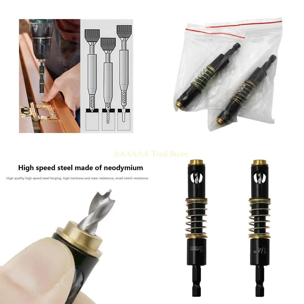 

A2BE 1/4 дюйма Shank Center Center Drill Bit Door Window Sainet Self-Centering Hinge Drill