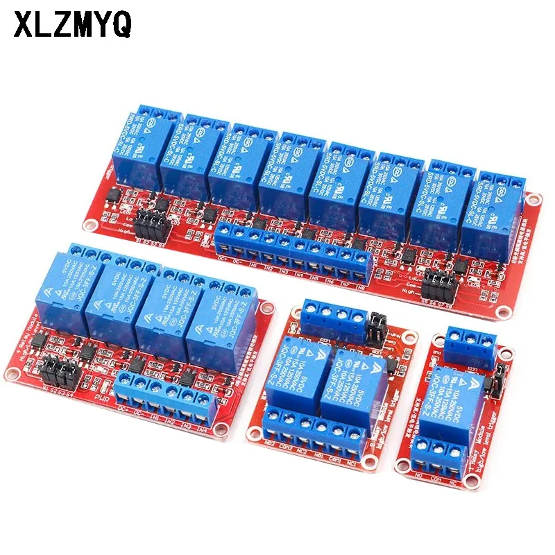 1 2 4 6 8 Kanal 5V 12V 24V Relaismodul Board Shield mit Optokoppler-Unterstützung High Low Level Trigger für Arduino-Relais