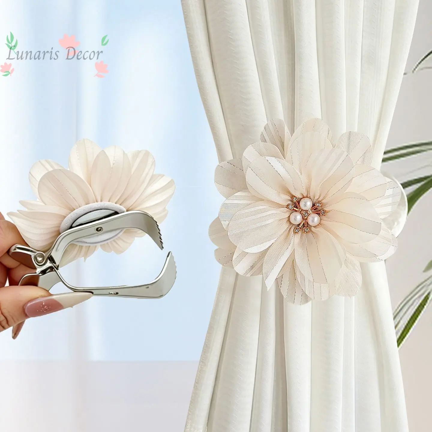 1 pair per packFlower shape curtain buckle clip bundle with gauze curtain door curtain storage decorative ornament accessories
