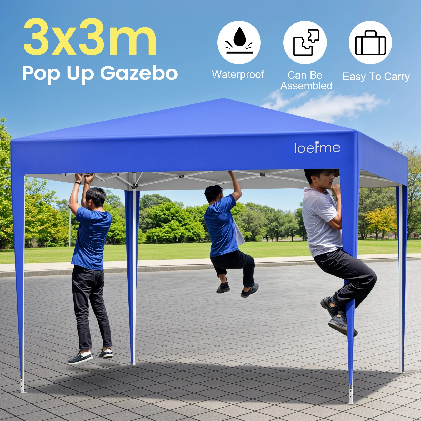 LOEFME Tent Curtain with Window Tent Sidewall For Outdoor Camping Shelter Waterproof Wear-Resistant UV Removable Gazebo Awning