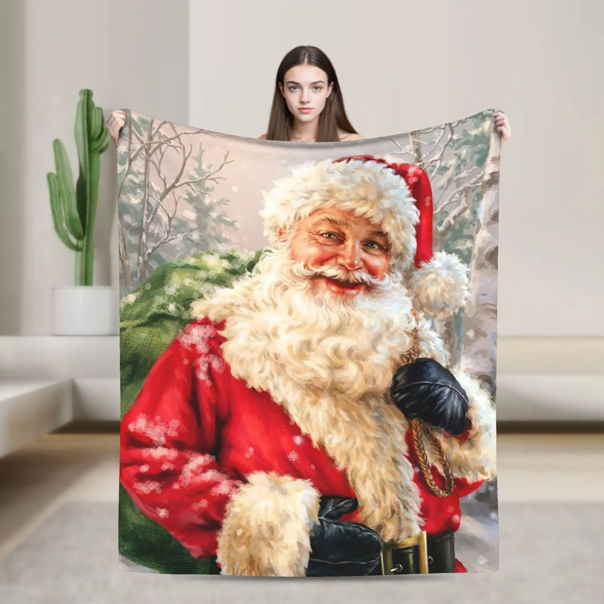 Dona Gelsinger Christmas Blanket Cover Nordic Merry Christmas New Year  Plush Throw Blanket Airplane Travel Decoration Bedsprea