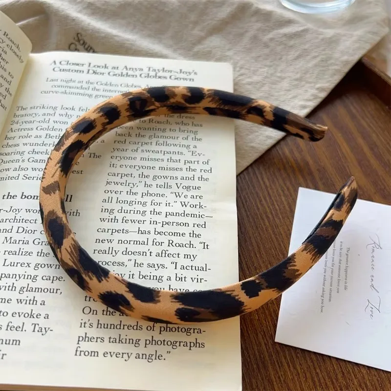 Fashion Headband Leopard Print Hair Bands for Women Girl Korean Vintage Leading Makeup Hoop Wide Headband Accessories Jewelry image 6