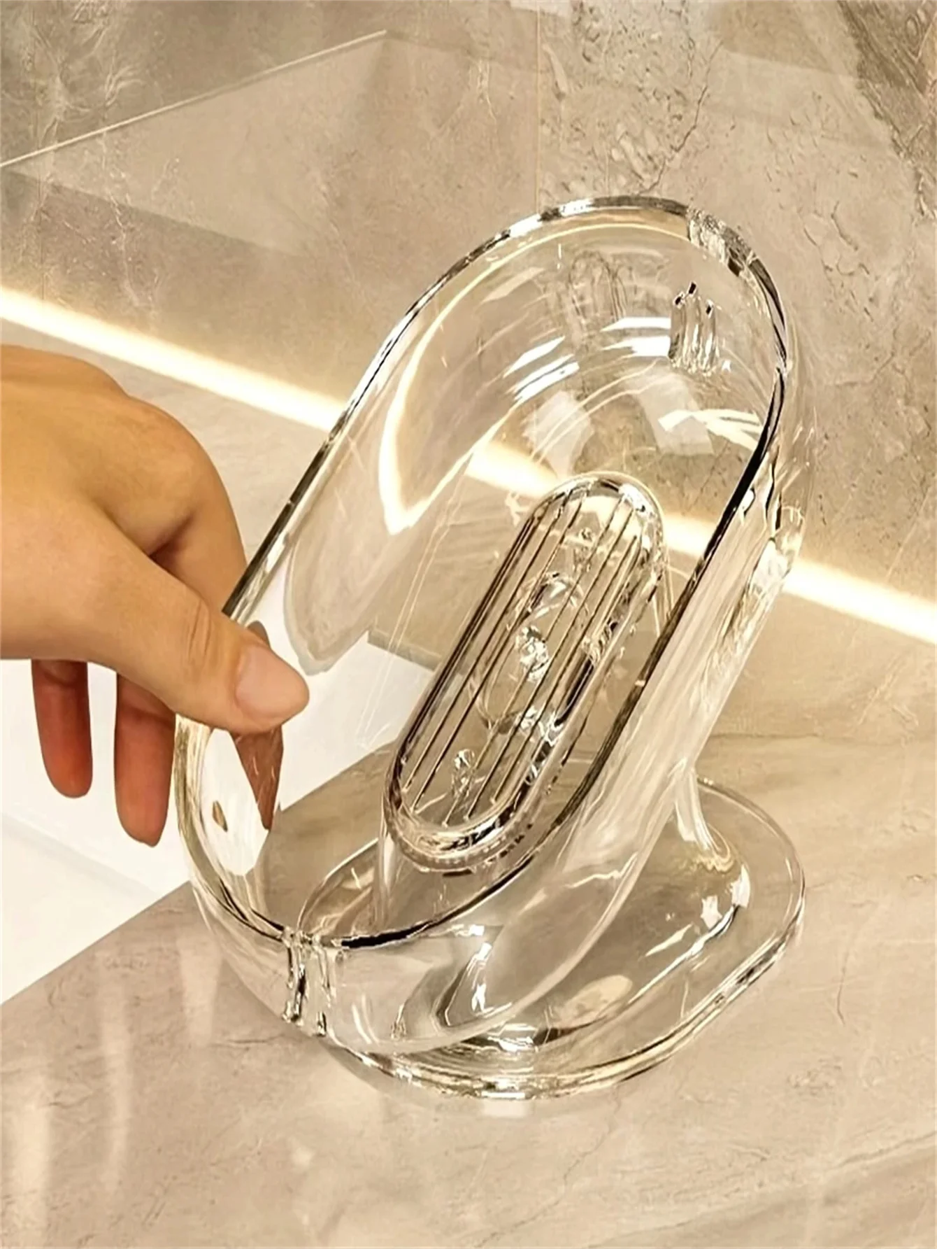 1 Stylish Lightweight Soap Dish - Durable Plastic Oval Design for Bedroom Decor & Bathroom/ Bathtub Accessories. Elevate your sp
