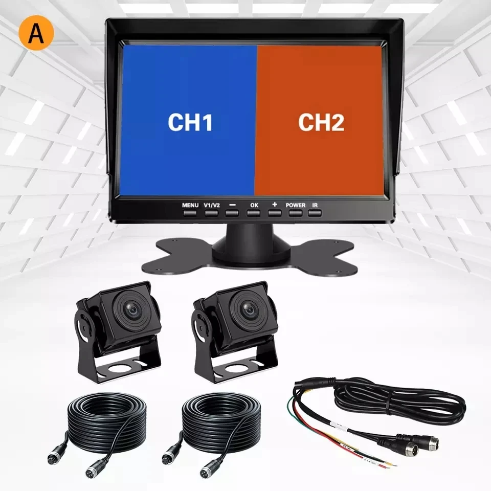 1080P Front/Rear Dual Recording AHD Night Vision Full Color Reverse     7 Inch     Recorder DVR System Waterproof IP67