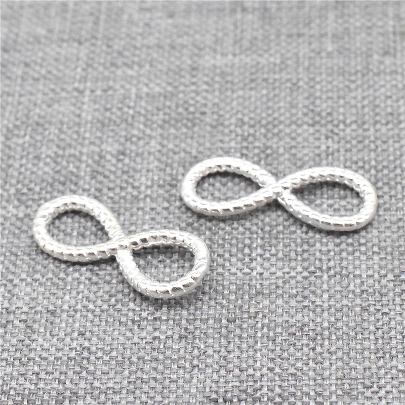 4 Pieces Small Coiled Infinity Connector Charms in 925 Sterling Silver for Necklace and Bracelet Making