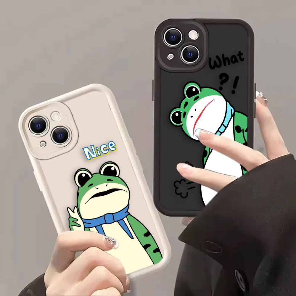 

Funny Cartoon Frog Phone Case For VIVO Y19 Y20 Y21 Y22 Y27 Y28 Y35 Y36 Y50 Y72 Y75 Y76 Y77 Y78 Y81 Y91 Y93 Y100 Case Cover Shell