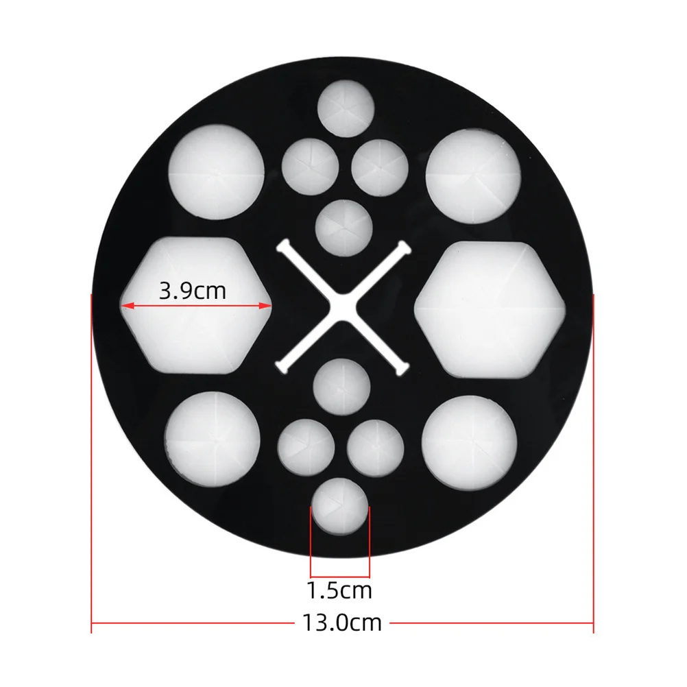 1 pezzo di stendino per pennelli per trucco, 14 fori, supporto bianco nero, supporto per comodo display per pennelli
