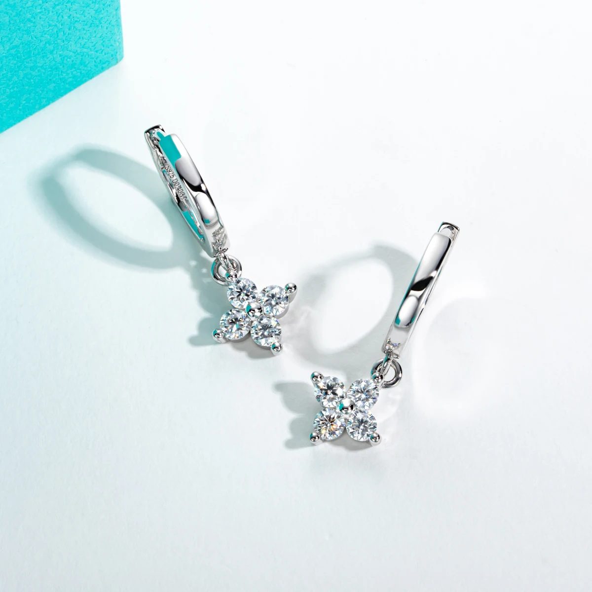 AnuJewel 3mm Moissanite Hoop Women\'s Earrings Huggies  925 Sterling Silver Lab Created Diamond Drop Earrings Jewelry Wholesale