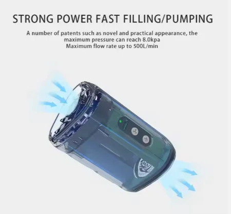 ODM/OEM 8KPA Outdoor Multifunctional Portable Electric Mini Air Pump With Lighting Air Cushion Wireless Pumping Inflatable Pumps