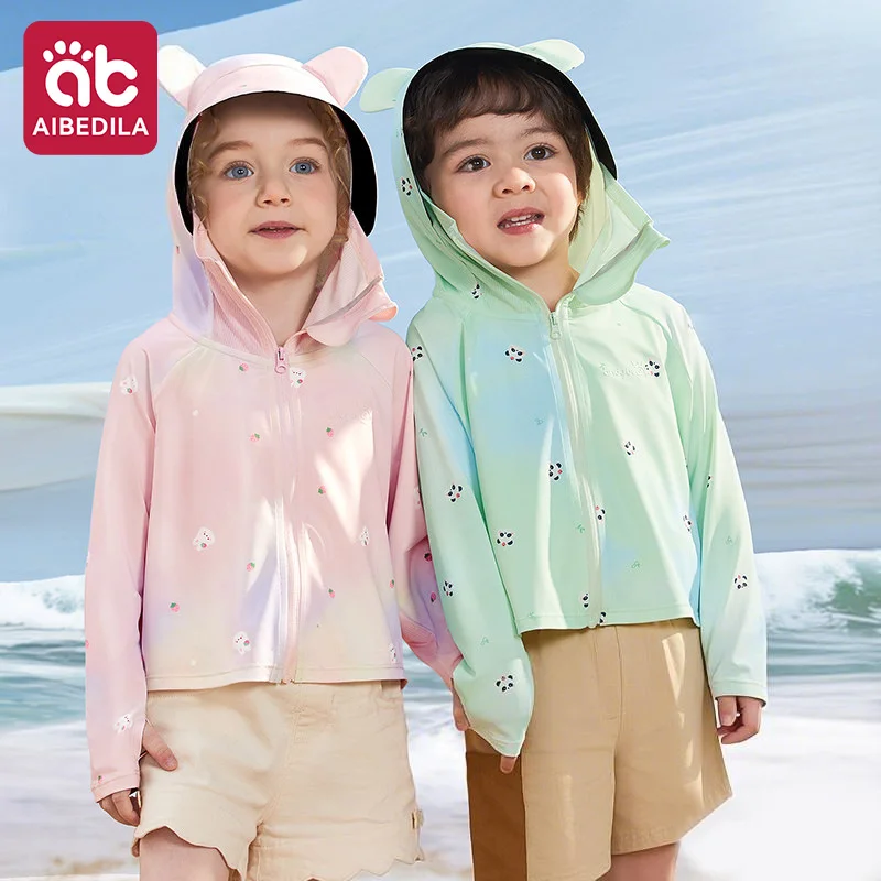 AIBEDILA Kids Summer Thin Sunscreen Coat Anti-UV Breathable Cool Feeling Outdoor Casual Jacket For 1-2 Years Old Toddler Baby