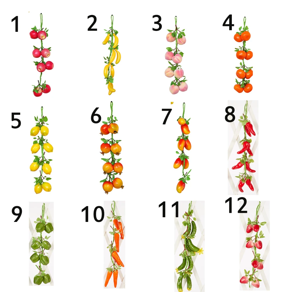 Home Plastic Decoration Photography Props Fruit DIY Artificial Fruit Wall Decor Fake Vegetables Artificial Vegetables