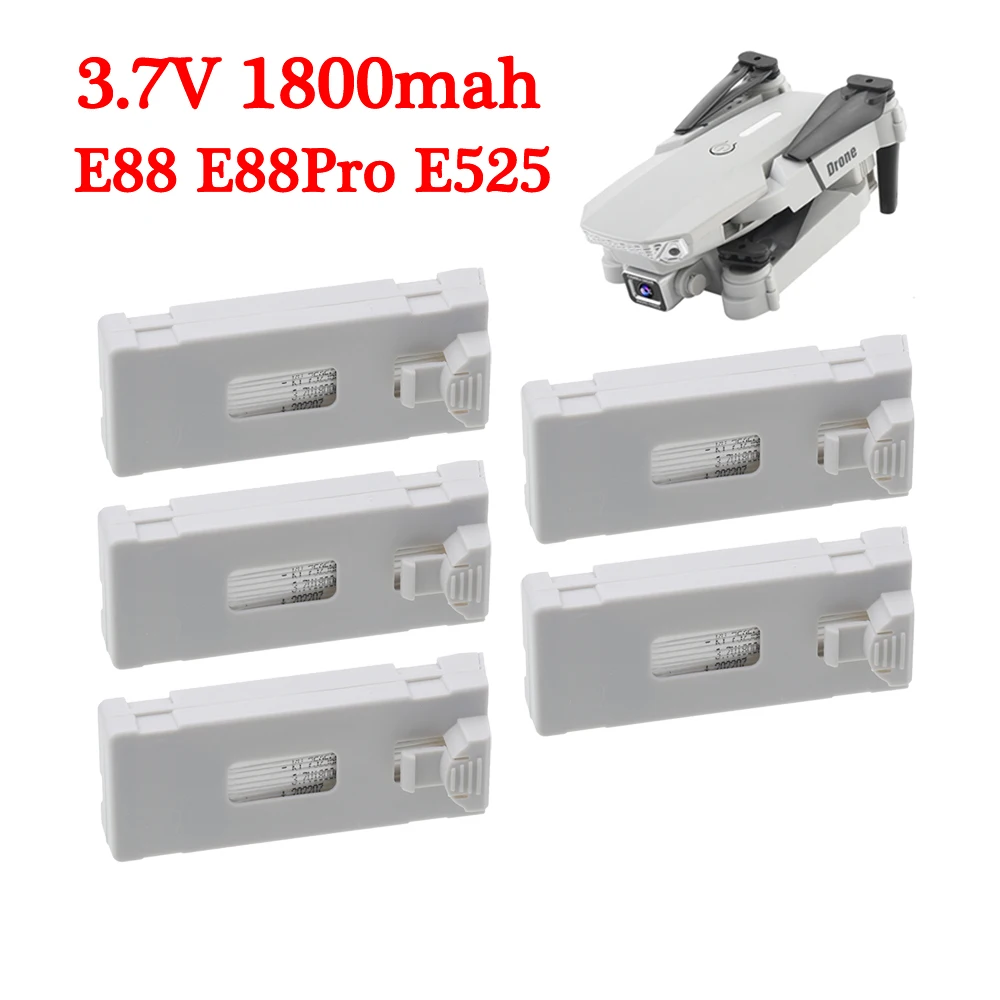 ドローン用バッテリー3.7v,e88 e88pro Ls-E525 e525 pro,ミニrc,バッテリー部品,アクセサリ3.7v,1800mah,1-10個