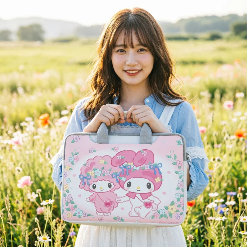 

Cartoon Hello Kitty Kuromi My Melody Laptop Bag Shoulder Handbag Storage Bag Suitable for 13 14 15 16 Inch Macbook Air Pro Gift