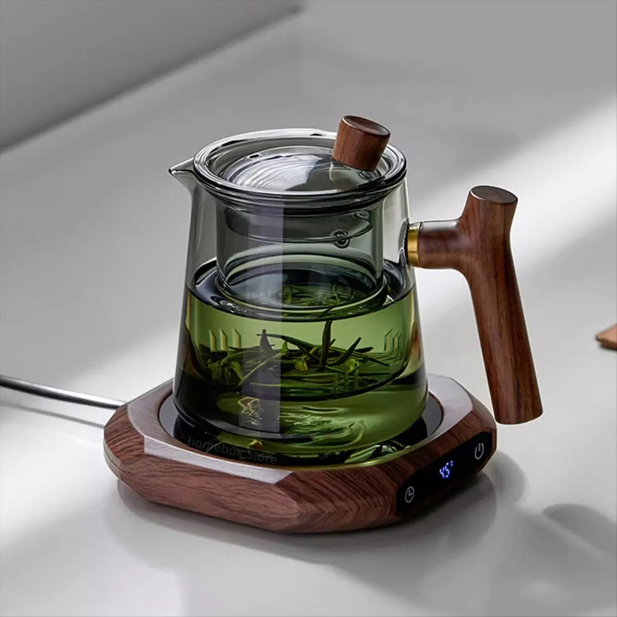 reveal Coffee Cup Warmer Electric Hot Plate Heating Pad 3 Gear Temperature Warmer Coaster for Milk Tea Water US Plug Black