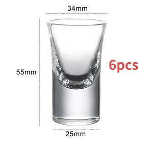 Shot Bardağını ve Likörün Şeffaf Camını Alttan Kalınlaştırılmış, Bardaklar, şeker, Şarap için Drinkware, Küçük, Dökme, 6 Adet, 15 ml olarak Ayarlayın mini viski şişelerinin en büyük satışlarından 12'si - cam - №4
