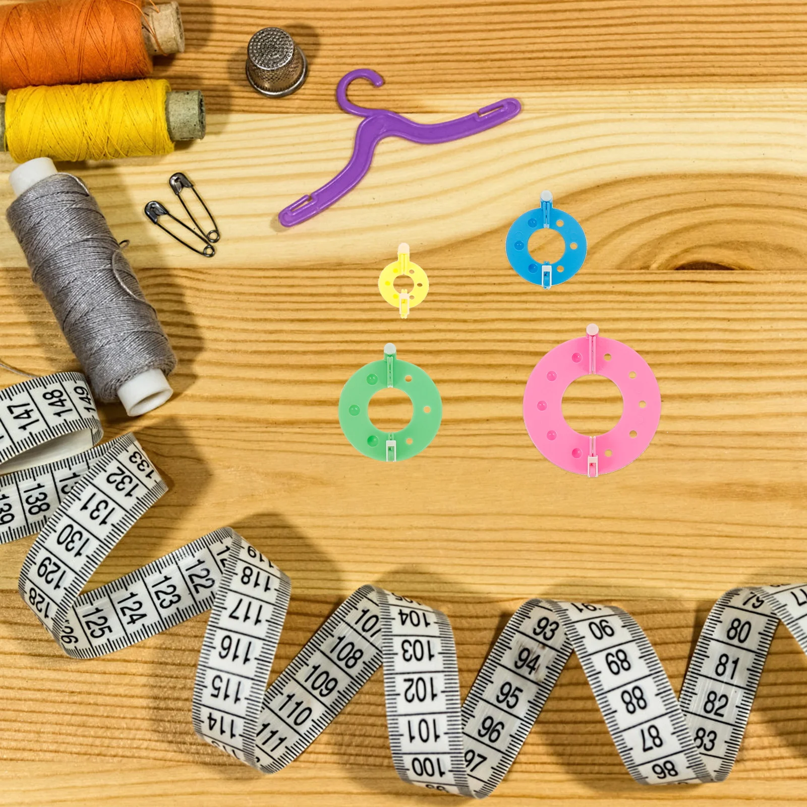8-teiliges Pompom-Maker-Set, langlebiges ABS-Pom-Harz, 4 Größen, einfaches DIY-Nadelhandwerk, Flusenball-Werkzeug für Garnprojekte