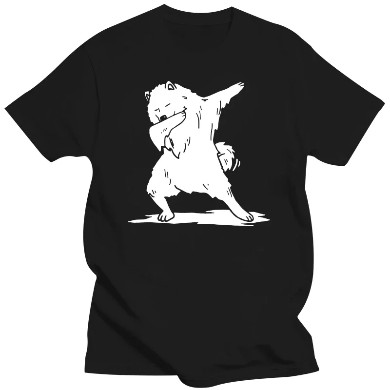 Sleeve Round Collar Mens T Shirts Fashion Samoyed Dogfather Tops Funny Dabbing Samoyed Dog T-shirt New Short