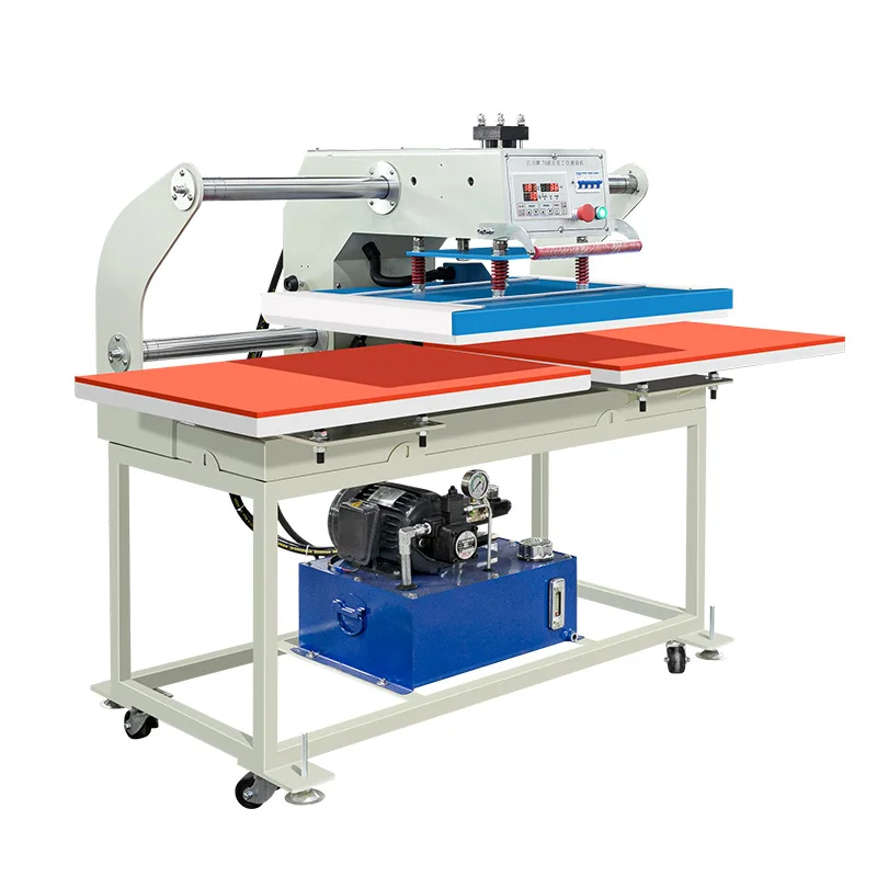 

Semi-automatic Hydraulic Double-station Heat Transfer Press Machine 60 * 80 Sliding Large Area Oil Pressure Printing Heat