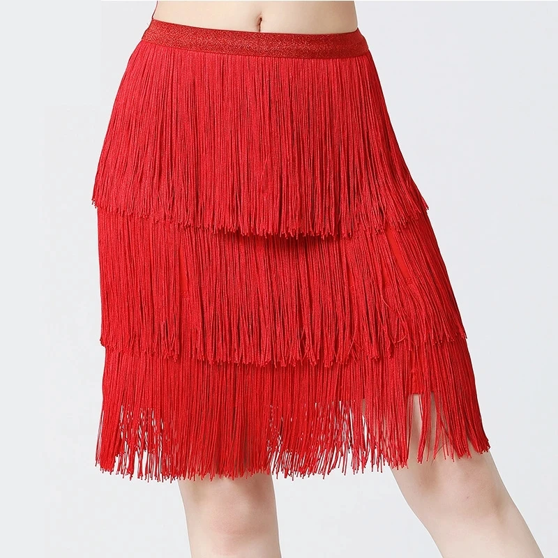 Women white color Dance Clothes Latin Dance Hip Scarf Tassel Skirt Latin Dress Ballroom Samba Fringes Competition Performance