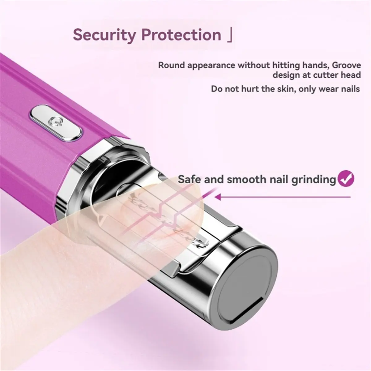Electric Nail Clippers Sharpener USB Rechargeable Safe for Babies to Adults Ideal Gift White-ABLM view 3