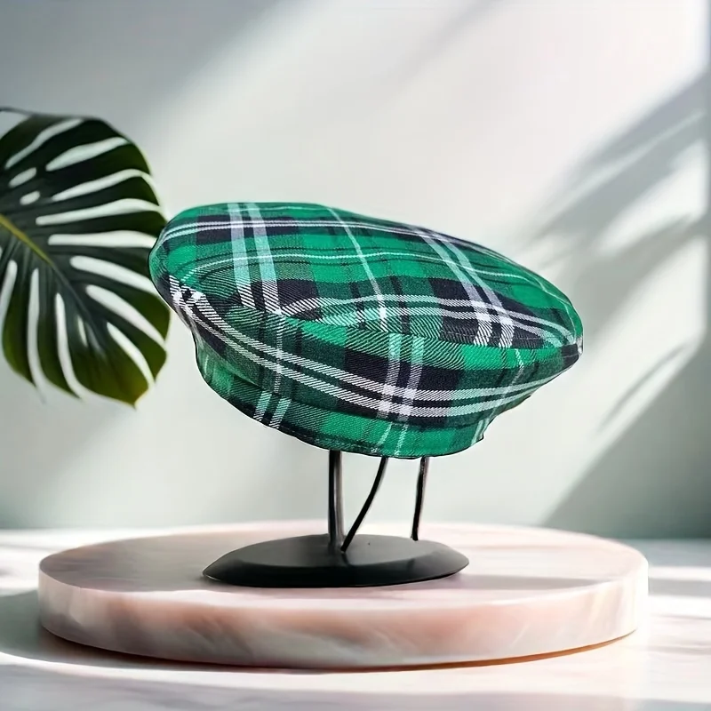 HongLuan zoet geruit patroon baret en krantenjongenspet vrouw, cosplay vrouwelijke accessoires