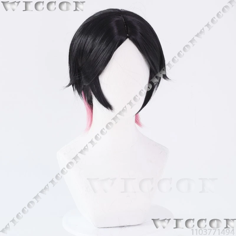 Clove Game VALORANT Cosplay Prop Wig Hair Clip Ears Chain Ring Black Short Hair Cute Women Girl Holloween Roleplay Customized