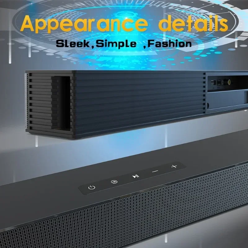 Home Theater Stereo Sound Bar for Television HDMI/Optical/Coaxial/AUX Connection Support Wall Mounted Wireless Bluetooth Speaker