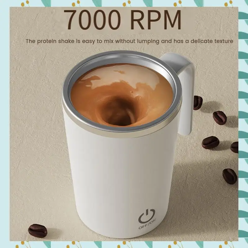 

A71P Self Stirring Coffee Mug Rechargeable Automatic Magnetic Mixing Cup ,400Ml Electric Mixing Cup Auto Mixer Cup Green Easy To