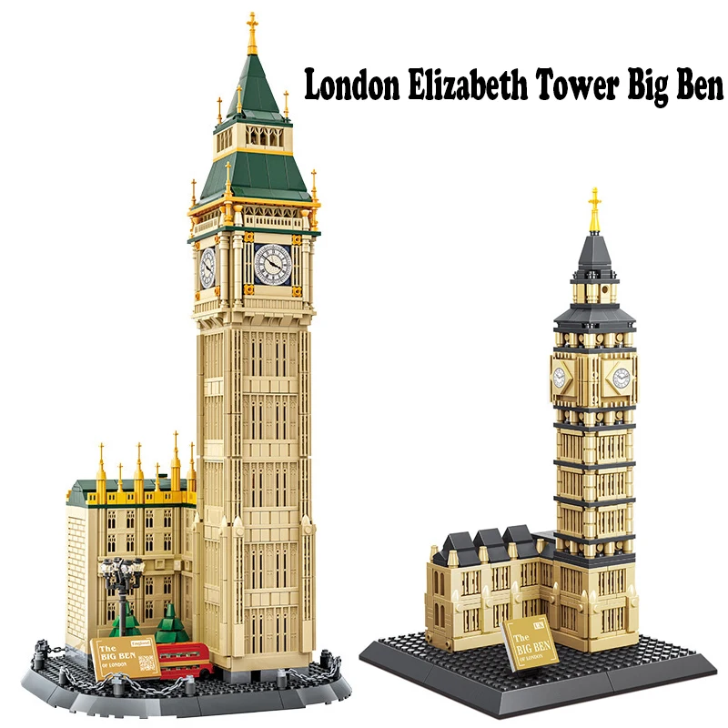 

London Elizabeth Tower Big Ben 3D Puzzle Building Blocks Set MOC World Landmark Architectural Bricks Model Collect Toy Kids Gift