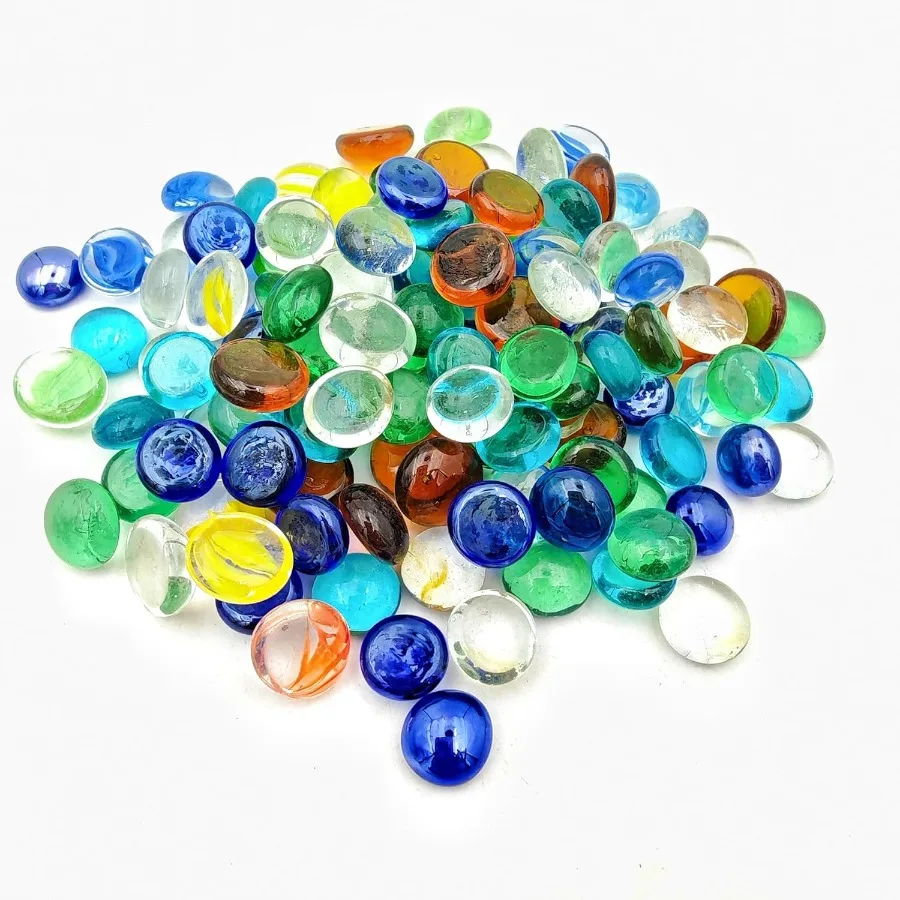 

Flat Glass Gems300g/110PCS Glass Stones Flat Bottom Beads for Home Decorative Art Craft Vase Filler Aquarium Floral Stones Deco