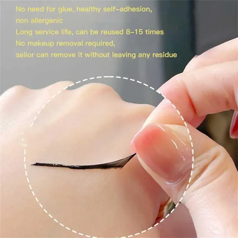 防水粘着テープ,接着剤なしのまつげ接着剤ストリップ,低刺激性メイクアップツール,毎日の家庭用,40個,10個