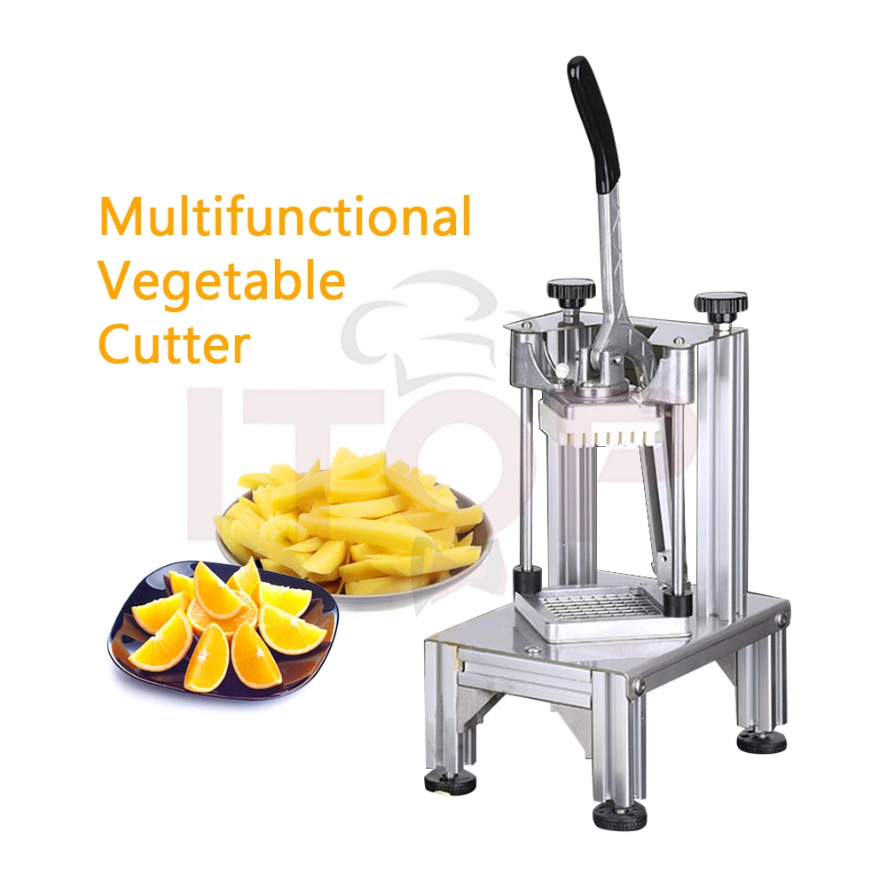 ITOP Manual Fries Cutter Potato Chips Carrot Slicer Stainless Steel Vegetable Fruit Shredding Machine Dicer With 4 Blades