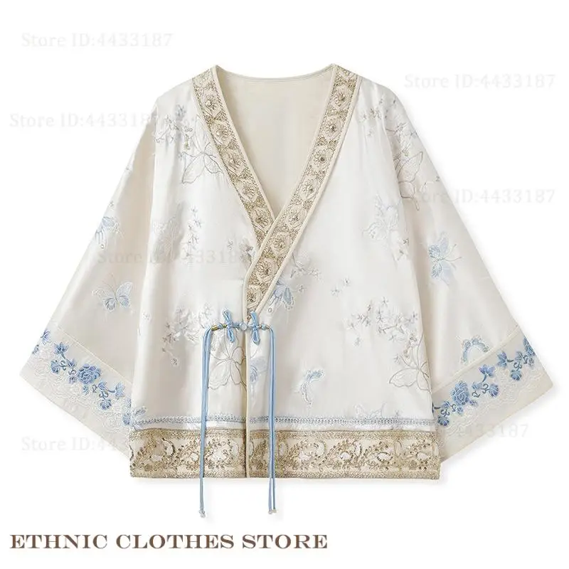 Traditional Japanese Women Kimono Cardigan Gown Luxury Embroidery Kimono Haori Yukata Streetwear Chinese Style Coat Loose Jacket - Image 4