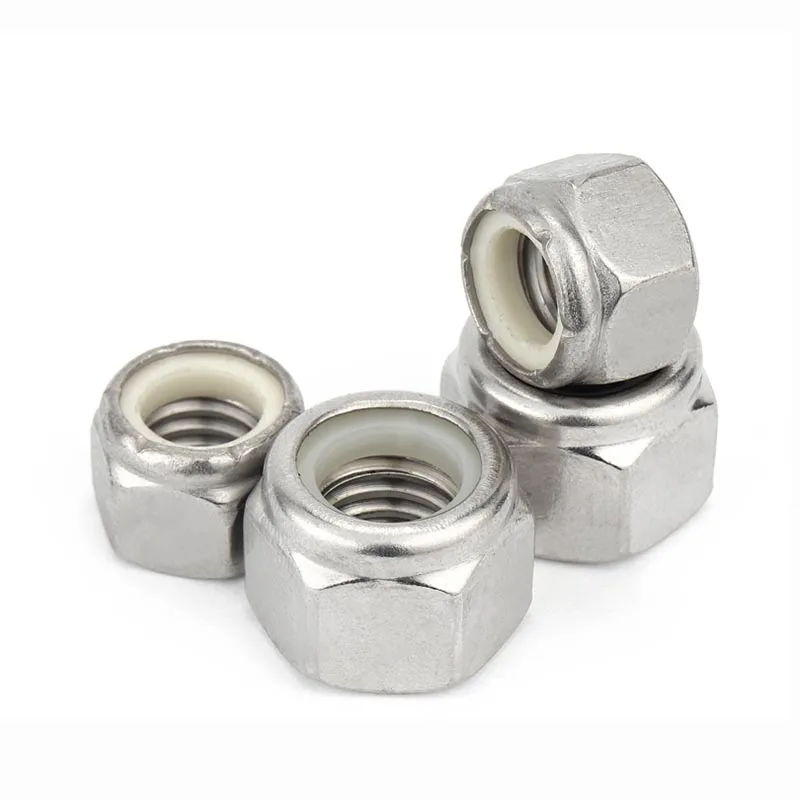 Picture 6: 1/25pcs UNC/UNF 2 4 6 810# 1/4 5/16 3/8 7/16 to 3/4-16 304 Stainless Steel Hex Nylon Insert Lock Nut Self-locking Nylock Locknut