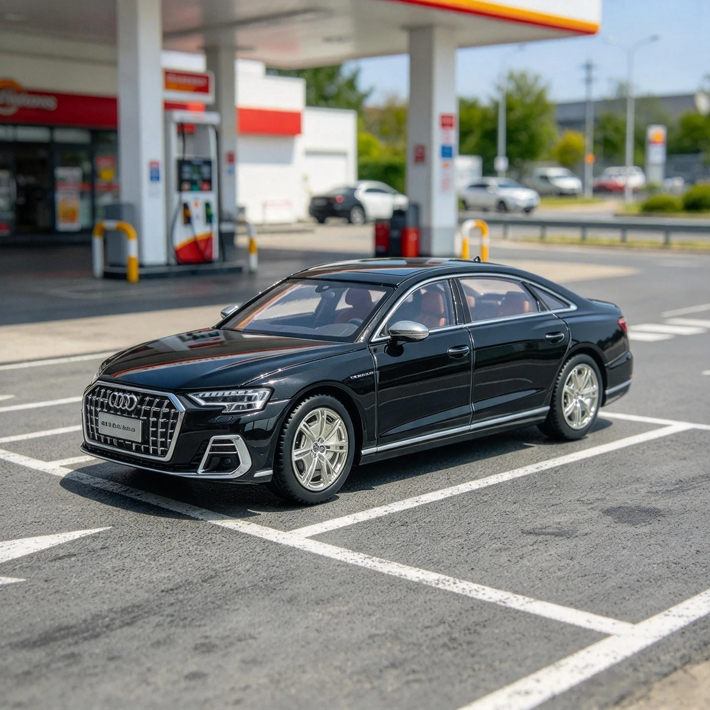 1:64 Simulation Audi A8L Hoshi Alloy Car Model Static Ornament Collection Gift Desktop Decoration