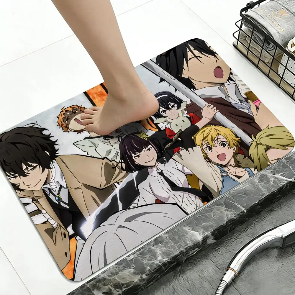 Floor Mat Diatomite Bath Mat, Quick Dry, Absorbent, Multi-Scene Mat Anime B-Bungo S-Stray D-Dogs