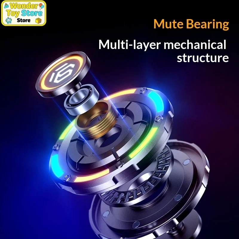 ของเล่นหมุนโลหะ Yijue Traveler พร้อมไฟ LED แบบกดเลื่อน ใช้คลายเครียด เหมาะสำหรับผู้ใหญ่ เด็ก ใช้ในออฟฟิศ บ้าน หรือใช้ในชีวิตประจำวัน