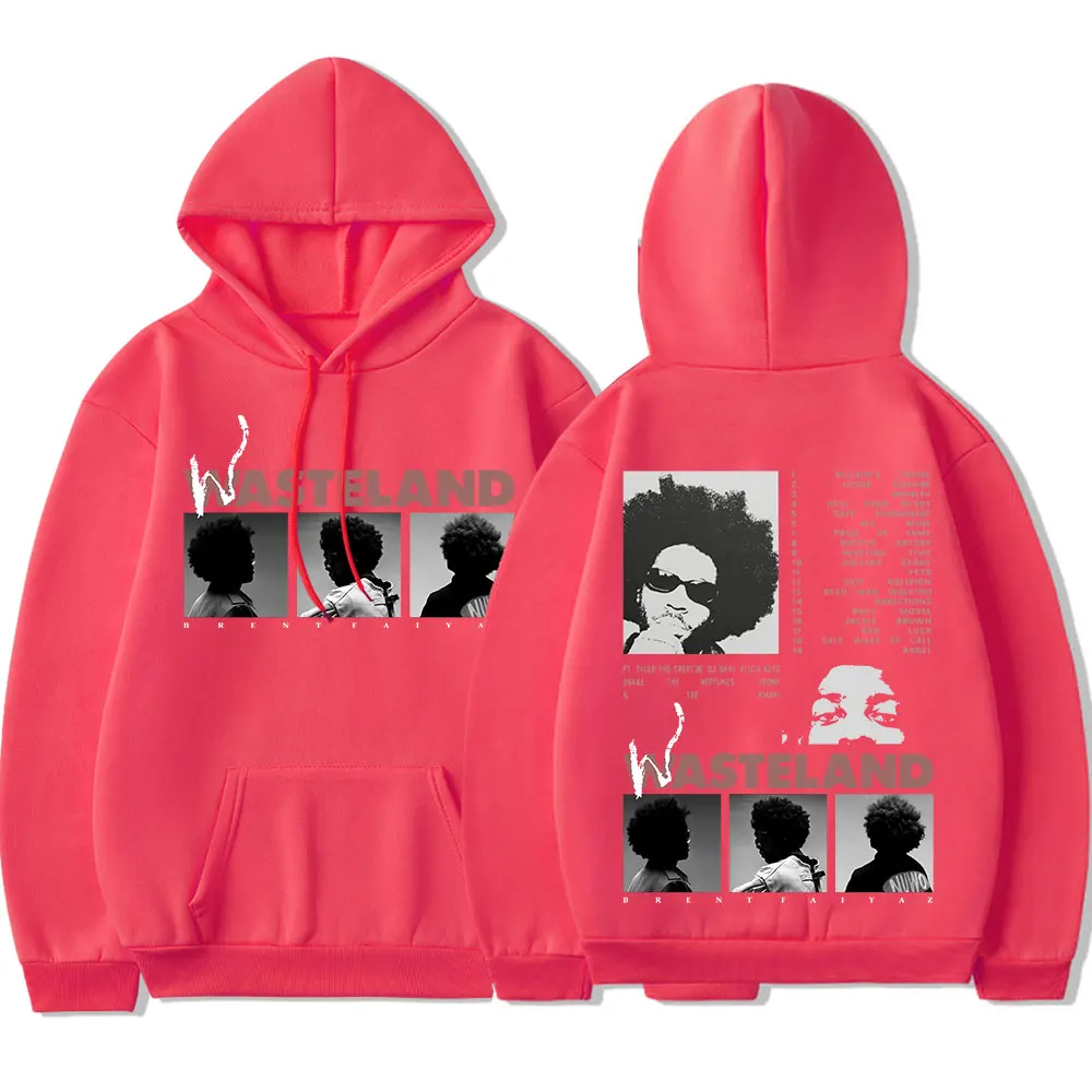 Sudadera con capucha Brent Faiyaz, sudadera con estampado de Álbum de música Wasteland, ropa de calle de gran tamaño, jersey polar para mantener el